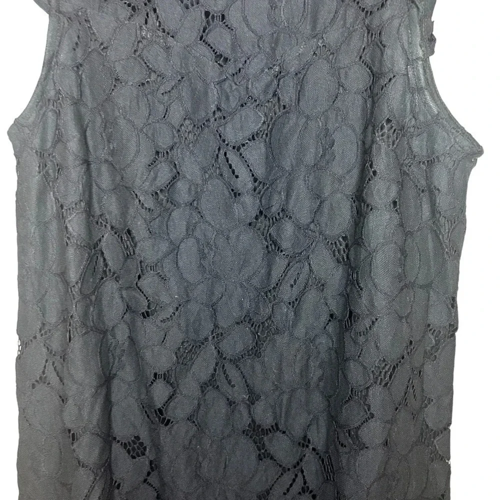 Monteau dress lace overlay flutter sleeve navy blue women’s size medium - Picture 4 of 10